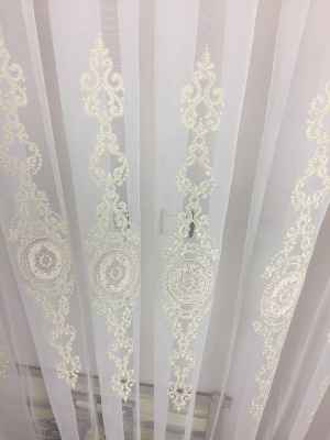 Arma Nakışlı Kadife Vizon İpek Zemin- Vizon Rengi