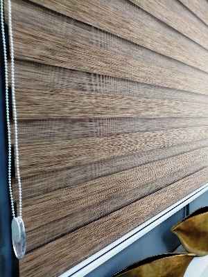 Bambu Zebra 2021 Sezonu Kahverengi Kırçıllı A Kalite Bambu Zebra Perde- Kahve Koyu