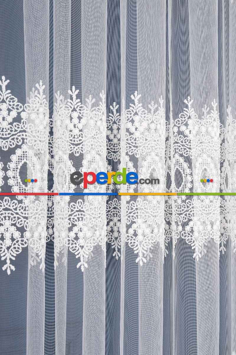 Salon Tül Modelleri - Elit Brode İşlemeli Tül Perde Özel Seri 105