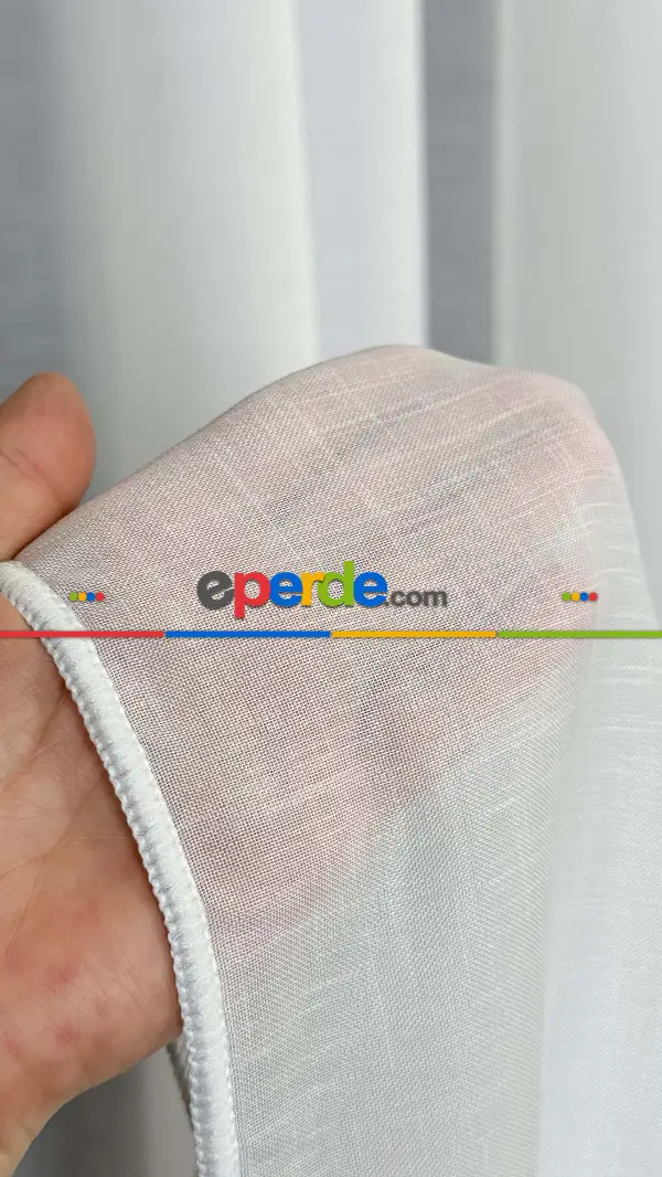 Beyaz, Büzgülü Ekstraforlu, Tül Perde