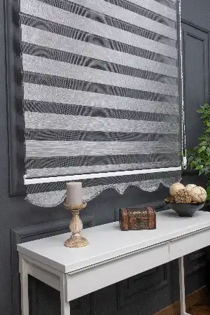 Gri Bambu Zebra Perde 110x200