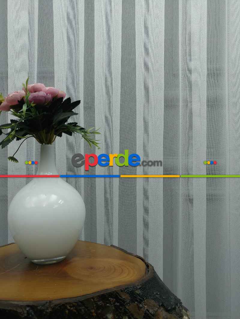 Düz Tül - Zemin Efektli Tül - Zırh Tül - Ütü İstemez- Ekru