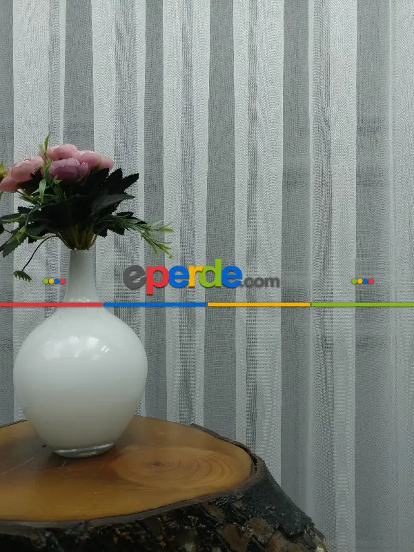 Salon Tül Perde - 2021 Sezonu - Düz Tül - Zemin Efektli Tül - Zırh Tül - Ütü İstemez- Ekru