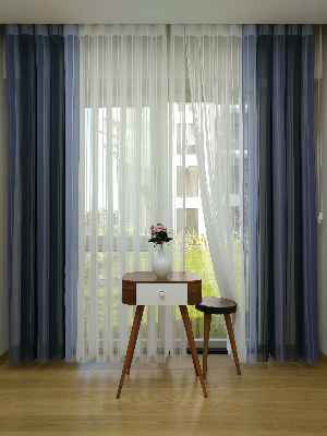 Salon - 1. Kalite Çizgili Tül Dikey Zebra Perde Ft33 Parlament - Ft30 Lila- Lacivert