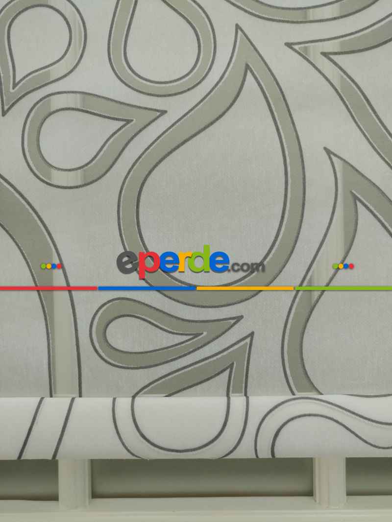 Mutfak Tül Stor Perde - Çiftli Sistem- Beyaz