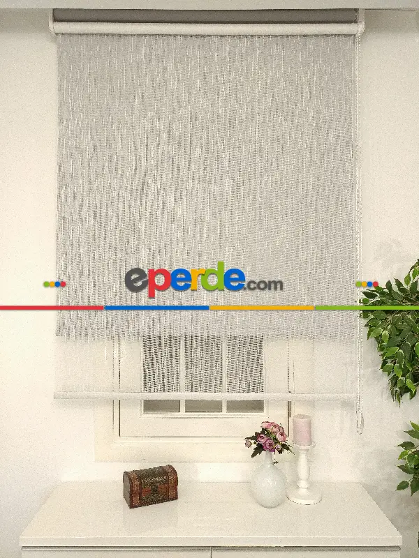 Çiftli Sistem Tül Stor Beyaz Örme Tül- Beyaz