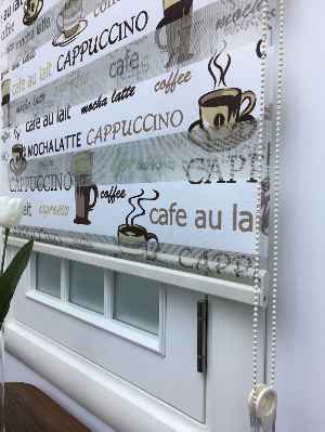 Mutfak Zebra Perde Desenli- Krem Açık