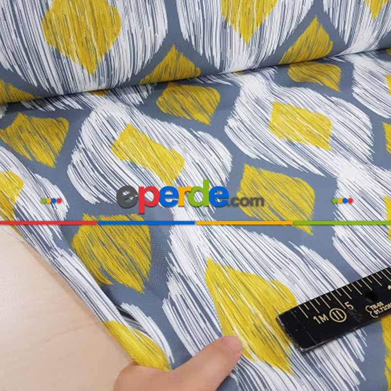 Geometrik Desenli Fon Perde K332 Kumaşı Kalındır Duck Bezi Değildir-  Çok Renkli 3