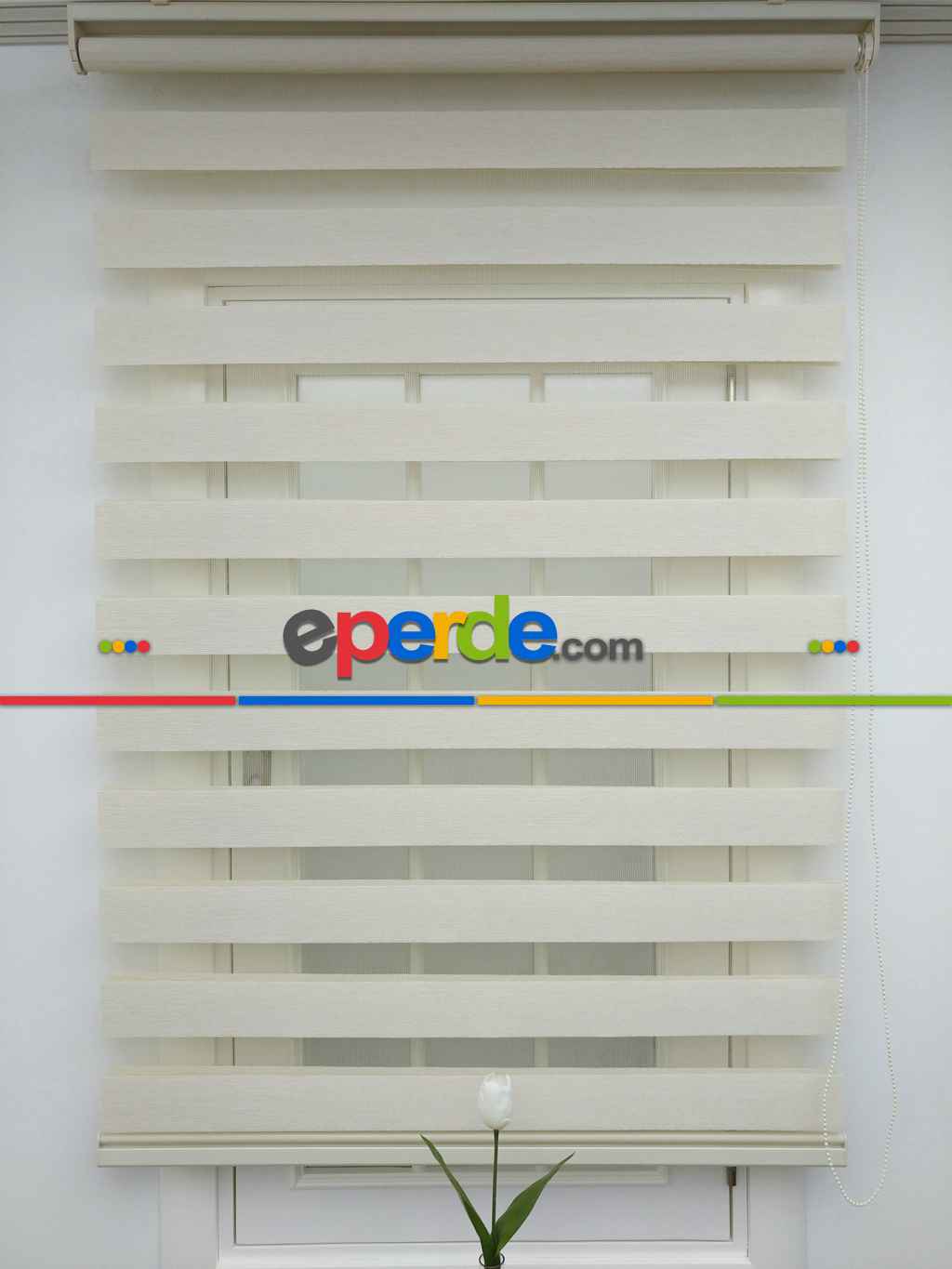 %40 İndirimli! Krem Renk Bambu Zebra Perde(1.kalite) Ozel Fiyat- Krem