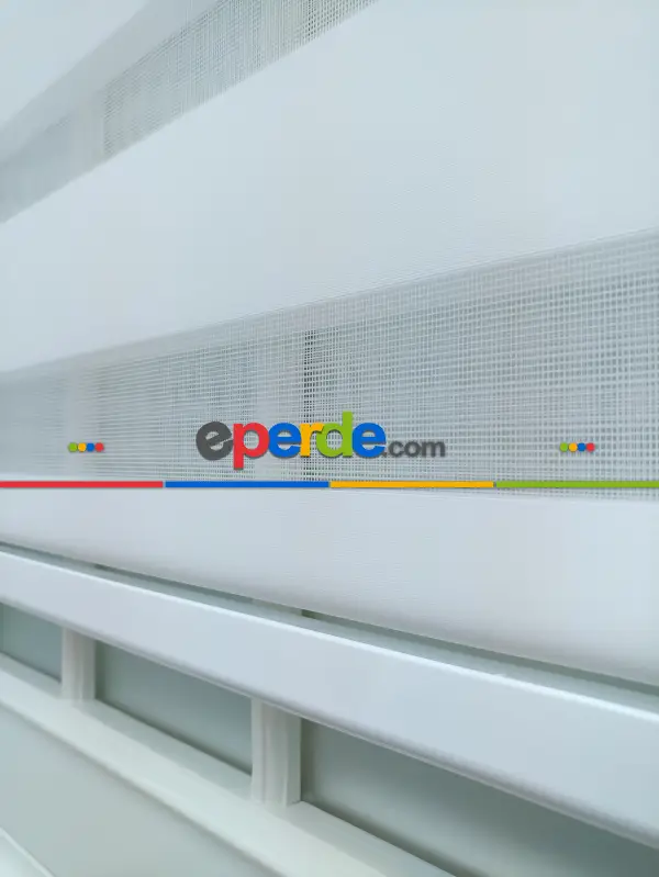 Mutfak - Zebra Perde-tual Beyaz Renk Düz Zebra Perde- Beyaz