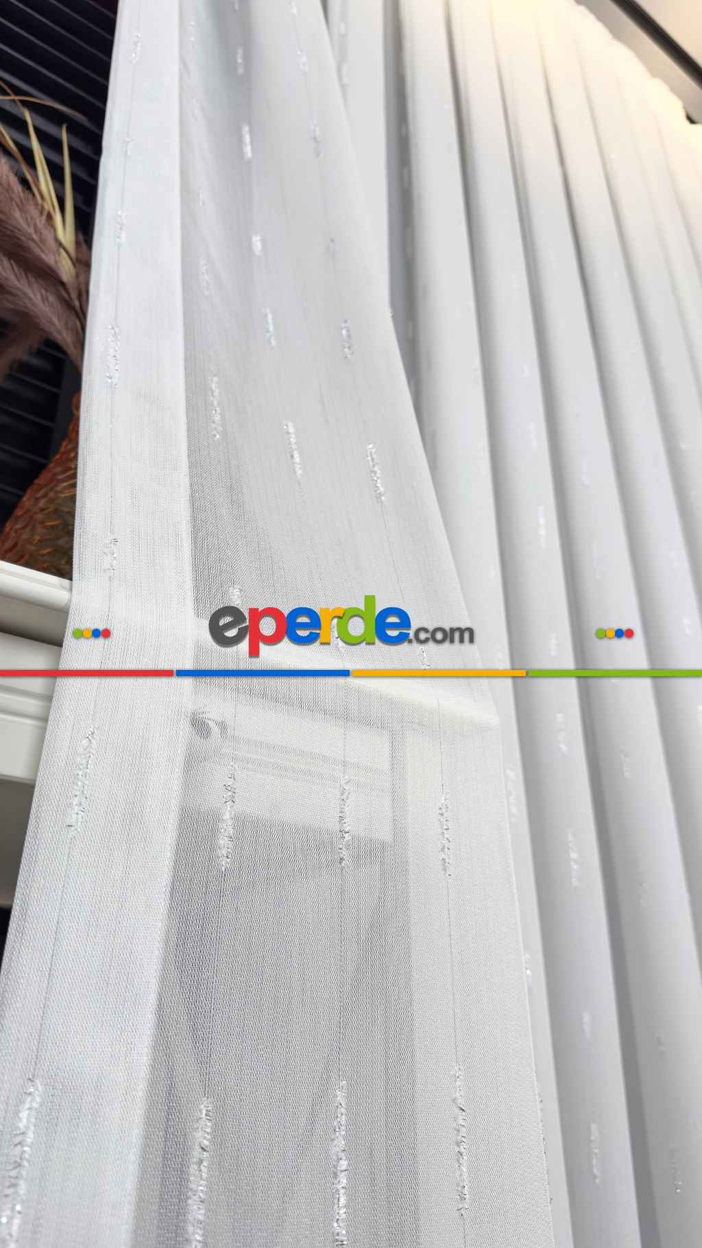 Düz Sade Tül, Sade Çizgili Tül Perde, Modern Ütü İstemez Kırışmaz Tül Perde, Havana Gümüş