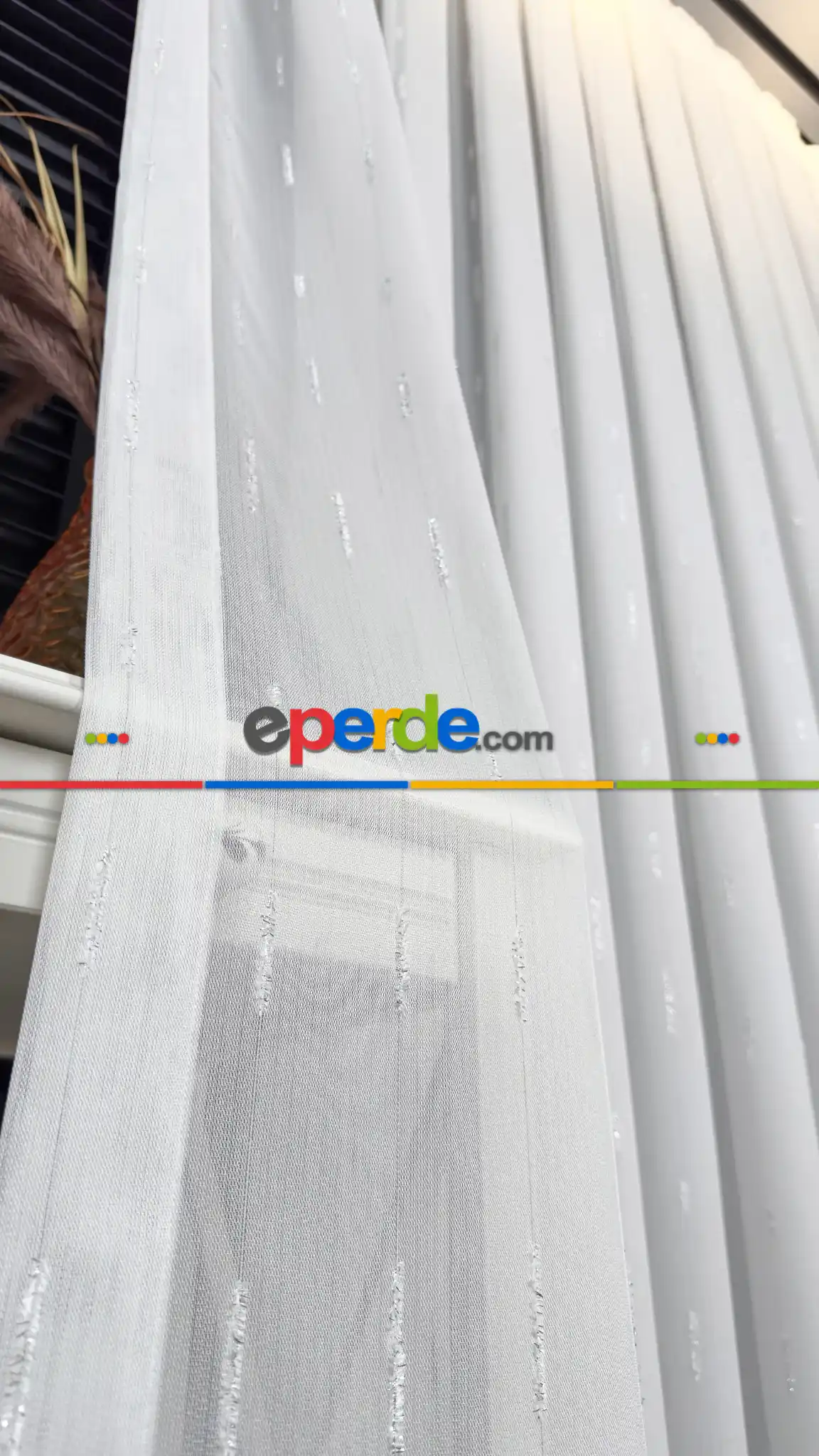 Düz Sade Tül, Sade Çizgili Tül Perde, Modern Ütü İstemez Kırışmaz Tül Perde, Havana Gümüş