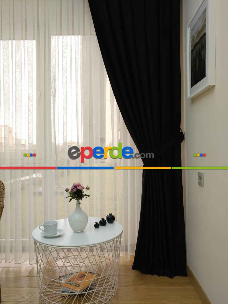 Soft Siyah Fon Perde Geniş En (285)- Siyah