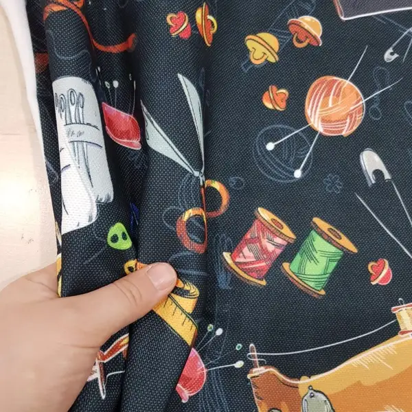 Dikiş Terzi Desenli Fon Perde Evm1095 Kumaşı Kalındır Duck Bezi Değildir- Siyah-Beyaz