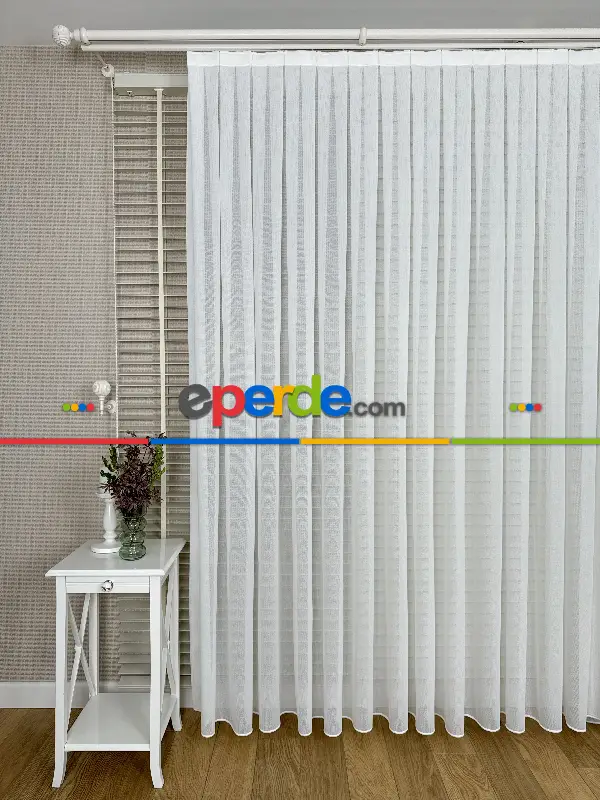 Salon Tül Perde - Brillant Tül Perde, Premium Seri, Kurşunlu Tül