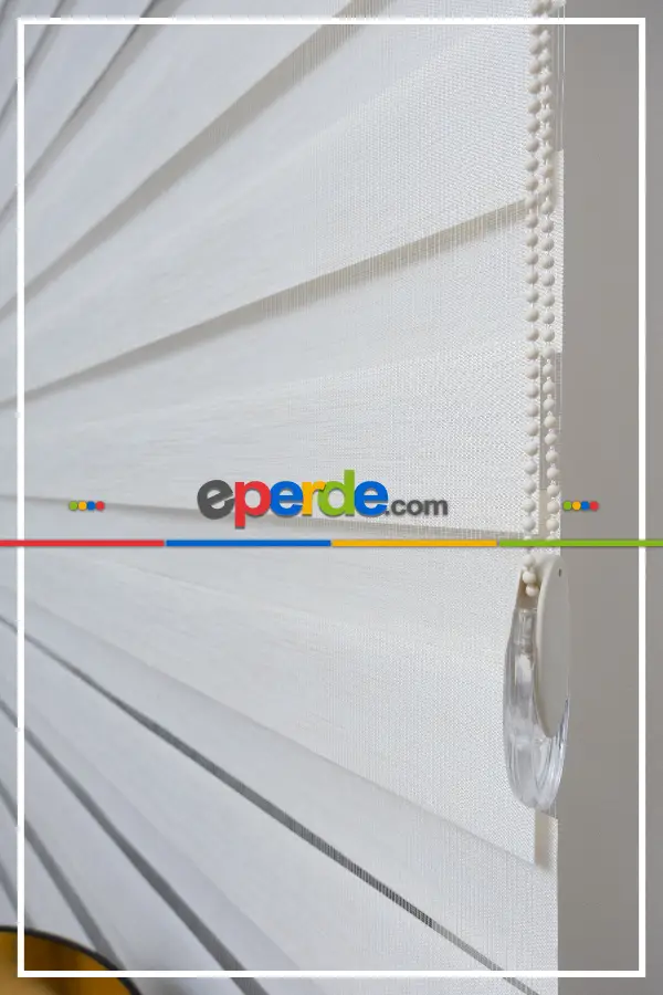 Yüzde 40 İndirimli Fiyat- Ekru Ve Beyaz Bambu Zebra Perde- Beyaz-ekru