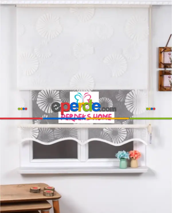 Örme Tül Stor Perde- Ekru