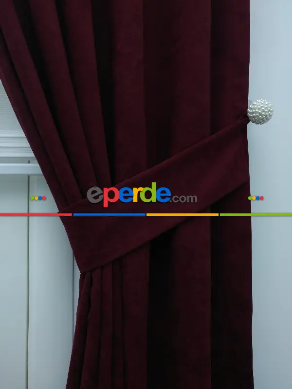 Salon Fon - Bordo - Düz Fon Perde ( 280 Eninde )- Bordo