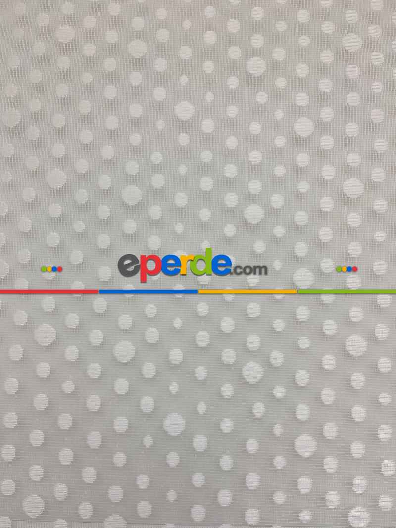 Brillannt - Çiftli Sistem Tül Stor Perde - Ekru - Açık Krem - Beyaz - Puantaj