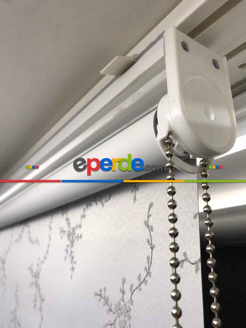 Yatak Odası - Gri Desenli Blackout Stor Perde- Gri-füme-antrasit