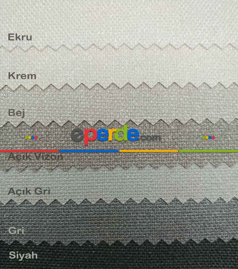 Yaldızlı Stor Perde - Panama Simli Seri - Kalın Dokulu Gri-krem-bej--ekru