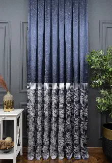 Lacivert Jakar Etek Pano Dökümlü Gramajlı Uygun Fiat Fon Perde (180)- Lacivert