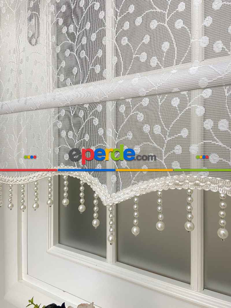 Brillant - Çiftli Sistem Tül Stor Perde Ve Stor Perde- Ekru Rengi 80cm X 200cm 