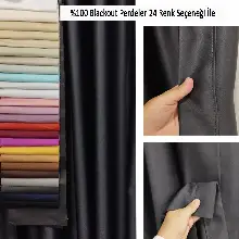 Geniş Enli Blackout Karartma Perdeler 33 Renkli - Siyah Krem Kahve Antrasit Mavi Perdeler