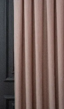 Salon Fon Perde - İthal Kadife Fon Perdelik Geniş Enli ( Pudra )