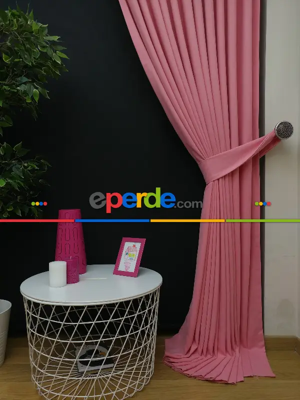 Düz Renk Dökümlü Fon Perde (150)- Somon