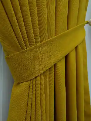 Hardal Sarısı Düz Fon Perde- Hardal Sarısı 130cm X 270cm 