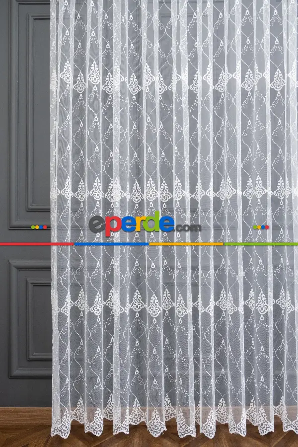 Mutfak Brode Selçuklu Desen İşleme Nakış Tasarım Tül Perde