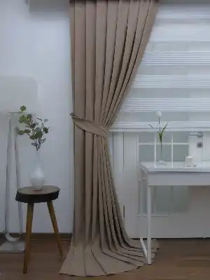 Sütlü Kahve Düz Fon Perde- Sütlü Kahve