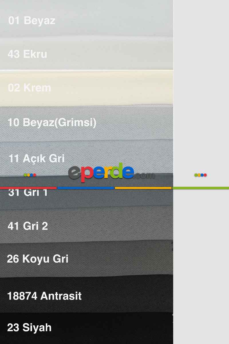 41 Renk Blackout Düz Fon Perde Karartma Perde Güneşlik - Çok Renkli 1. Kalite