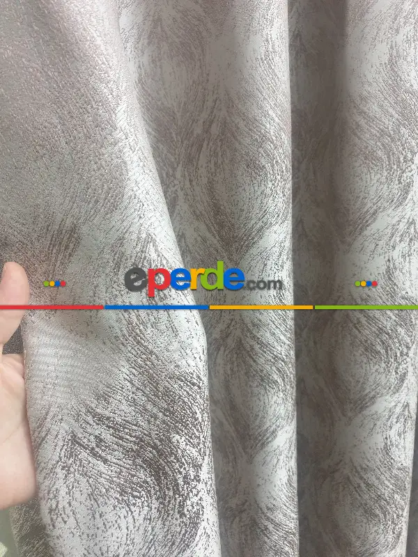 Yatak Odası - Geniş Enli Jakarlı Dokuma Salon Yatak Odası Lüks Perde