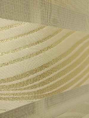 Jakarlı Zebra Perde Bdz-07- Beyaz-krem-altın Simli