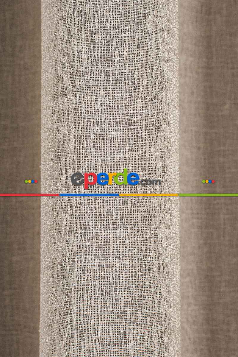 Yatak Odası - 5 Renk Seçeneği - Özel Seri Krem Keten Tül Perde - Premium Seri - Ana Görsel Sütlü Kahve Rengindedir.