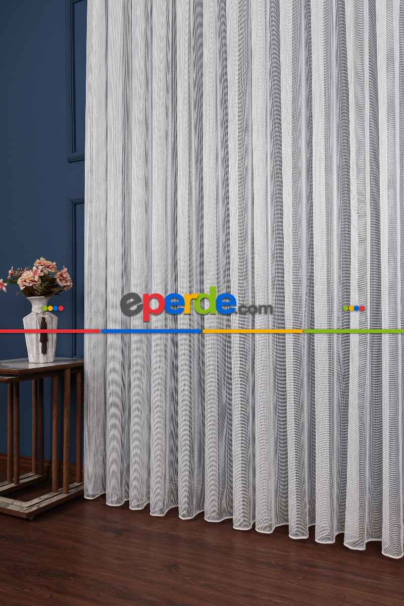 Salon Tül Modelleri - Smooty Örgü Düz Tül Perde Ütü İstemez