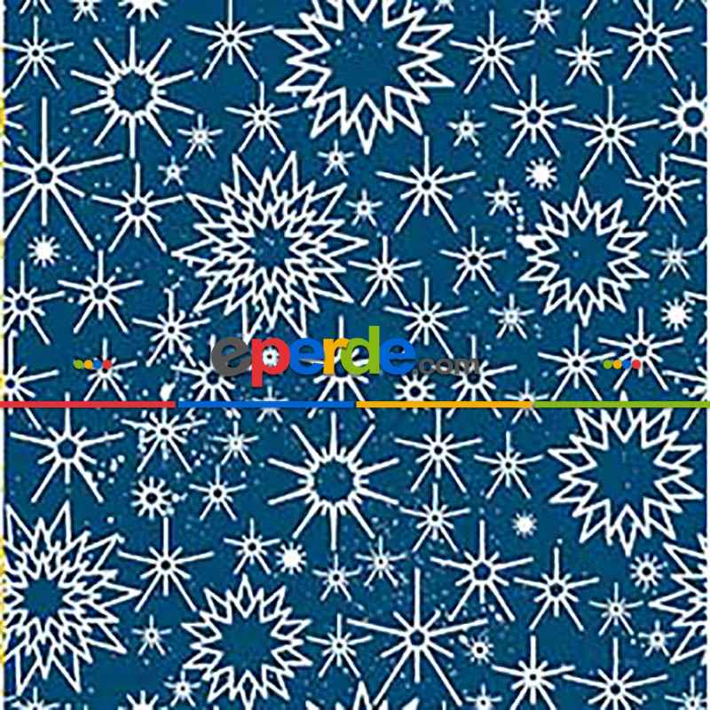 Yıldız Desenli Fon Perde Evm685-3 Kumaşı Kalındır Duck Bezi Değildir- Beyaz