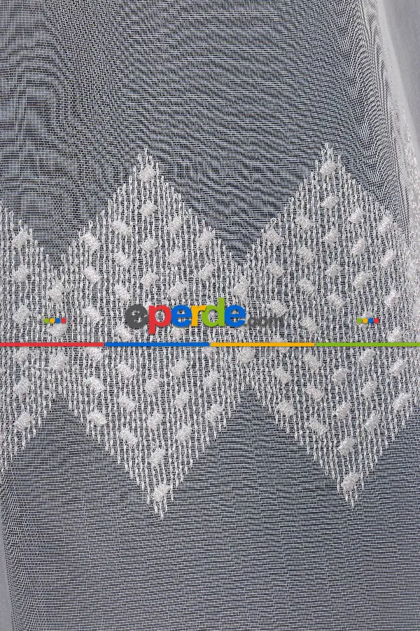 Yaprak Tt Zemin Brode Nakış İşlemeli Tül Perde