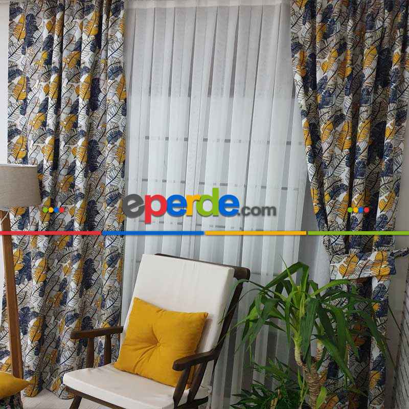 Mutfak Fon Perde Baskılı Evm737- Siyah