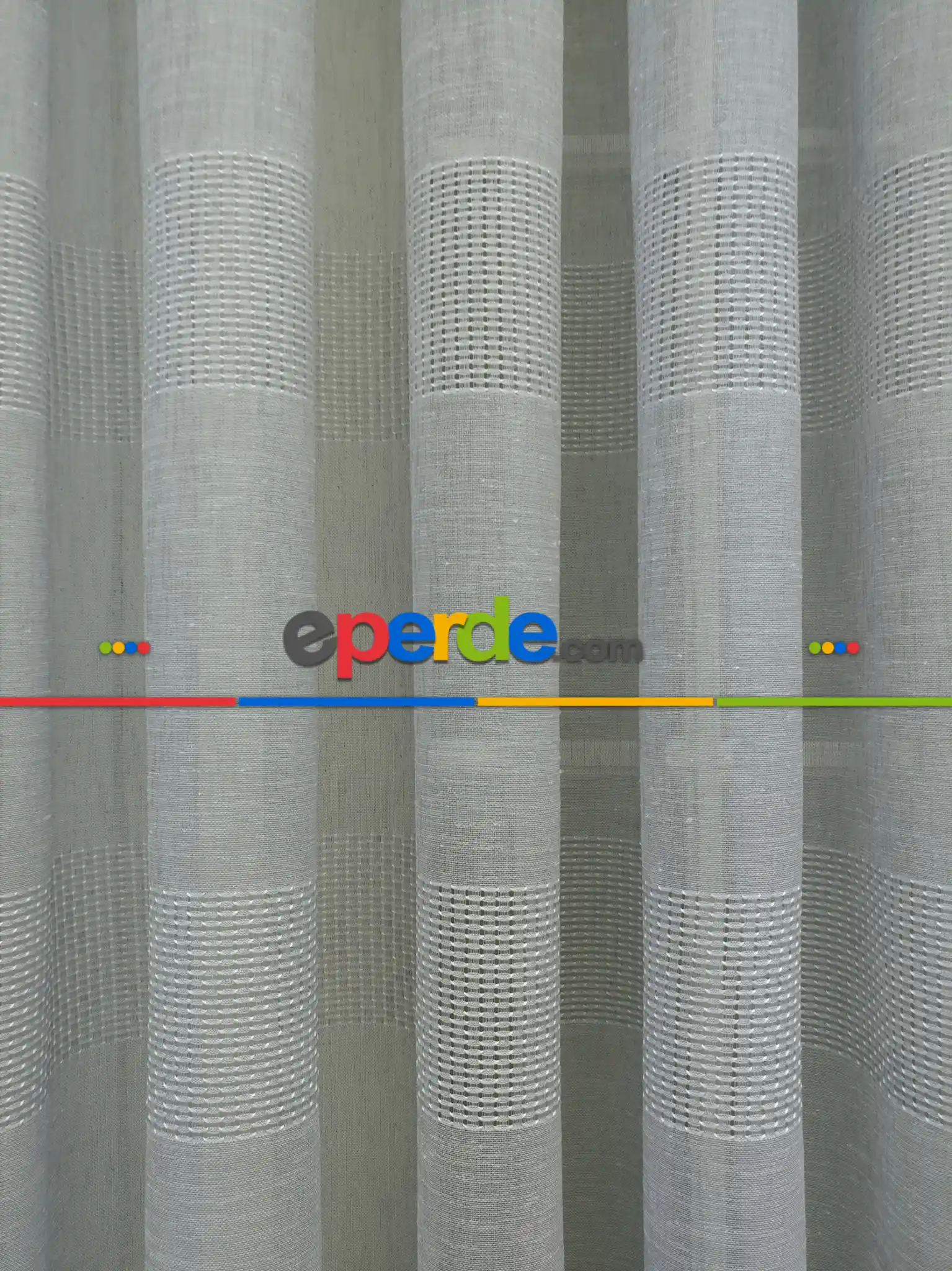 Salon Tül Perde - Gri Keten Tül Perde- Gri-Füme-Antrasit