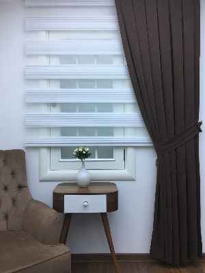 Kahverengi Düz Fon Perde (280 Eninde)- Kahverengi