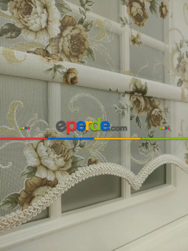 Çift Sistem Tül Stor Perde Clısson Series 1649- Vizon Rengi-ekru-hardal-hardal Sarısı