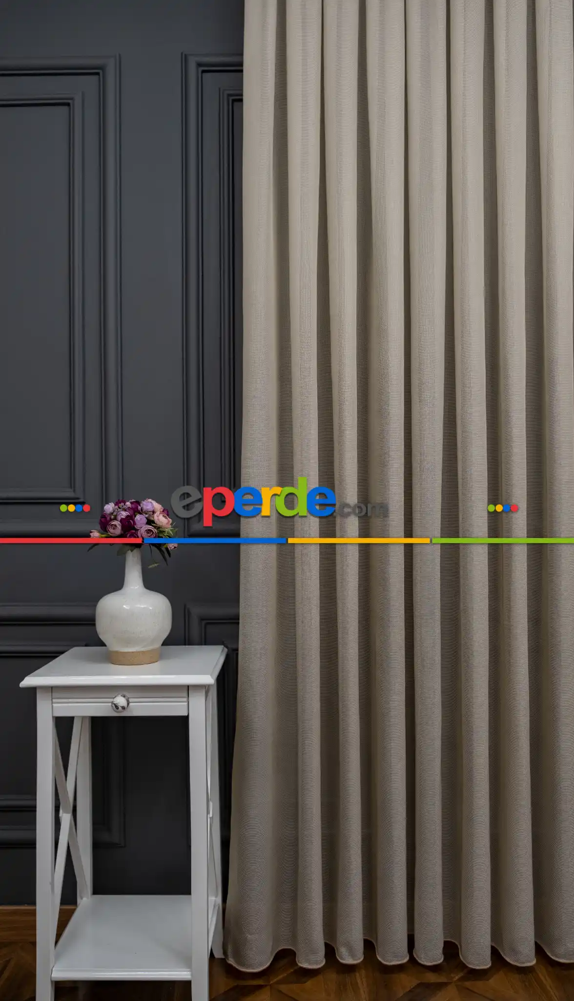 Vizon Renkli Kedi Tırmalamalarına Dayanaklı Tül Perde