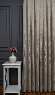 Vizon Renkli Kedi Tırmalamalarına Dayanaklı Tül Perde