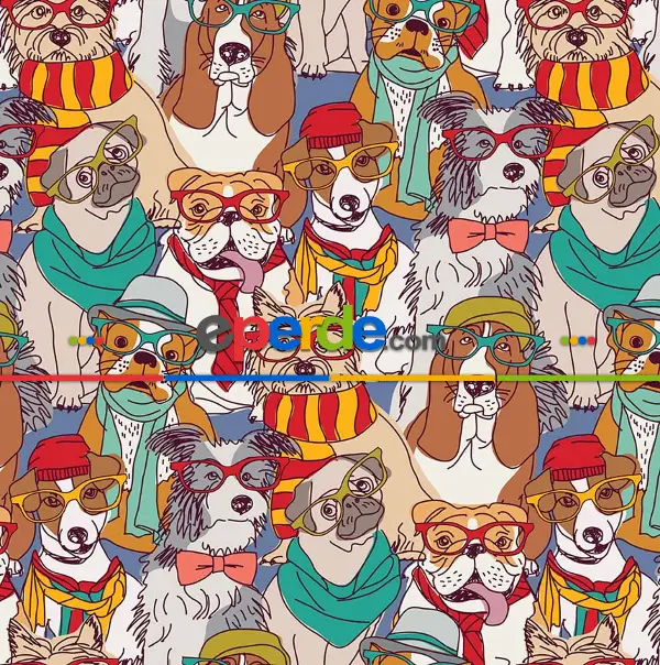 Çocuk Odası Fon Perde - Köpek Desenli Fon Perde Evm735 Kumaşı Kalındır Duck Bezi Değildir- Kahverengi