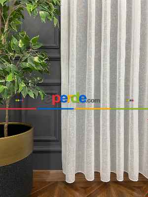 Salon - Natural Keten Tül Birinci Kalite İplikten Özel Üretilmiştir Ütü İstemez