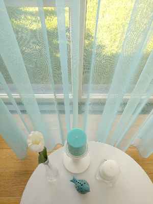 Erkek Çocuk Odası Tül Perde- Mavi Açık - Kurşunlu Tül