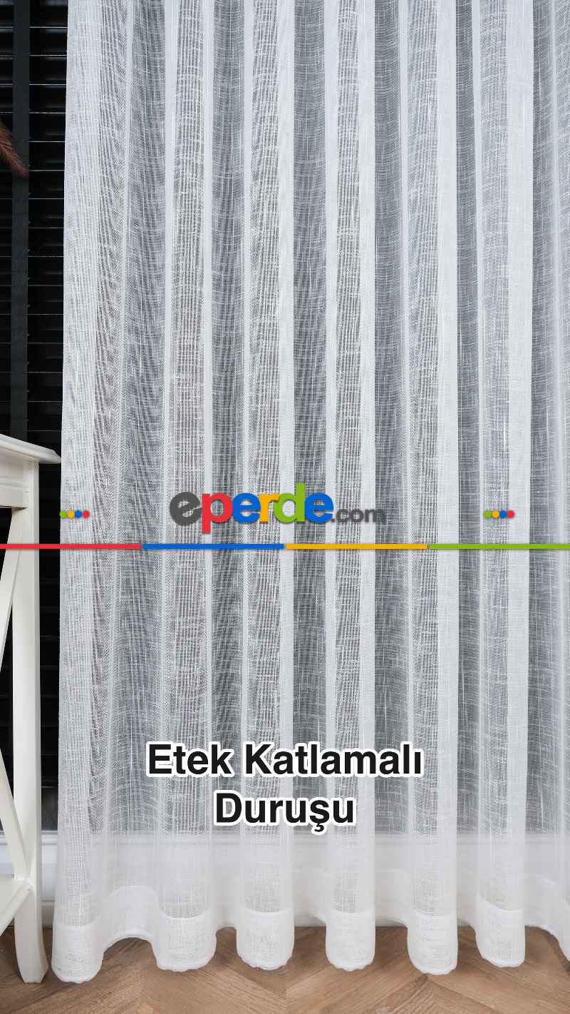 Mutfak - Natural Keten Tül Birinci Kalite İplikten Özel Üretilmiştir Ütü İstemez